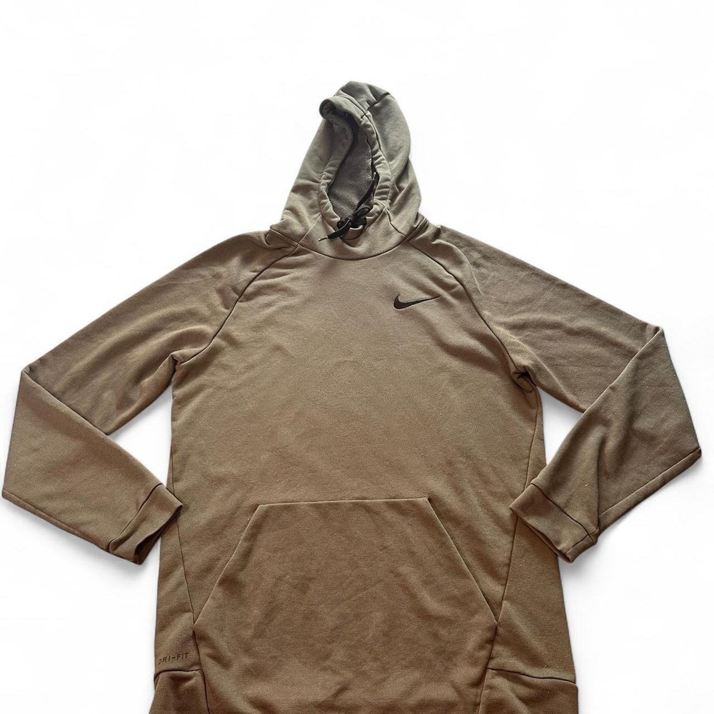 Nike Men's Olive Green Dri-Fit Hoodie Sweatshirt Size Large